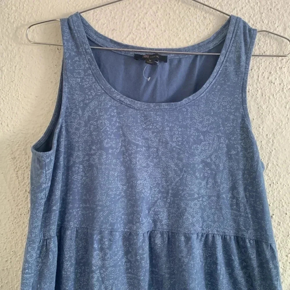 Frye Women's Tiered Dress with 2 Pockets, Blue Size Medium - Picture 3 of 8